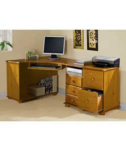 Solid pine wood and wooden knob.No shelves.Metal runners for suspension files.Suitable for scanner.S