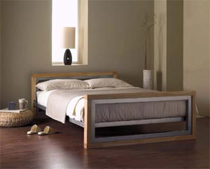 Oslo Double Metal/Wooden Bed The oslo Clear geomet