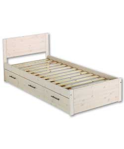 Ice Single 3 Drawer Bed - Frame Only