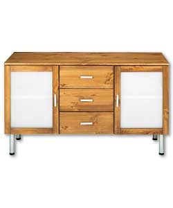 Iceland Dark Brown 3 Drawer Pine Sideboard