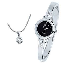 Unbranded Identity London Ladies Bangle Watch and Pendant Gift Set