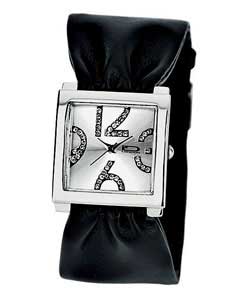 Unbranded Identity London Ladies Black Ruched Strap Watch