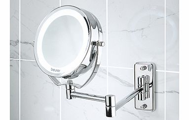 Much more versatile than most wall-mounted mirrors, this German design can be used in 3 different ways. It extends from its wall bracket for a close-up view, or can be easily removed for use handheld or on its integral stand. Simply rotate the mirror