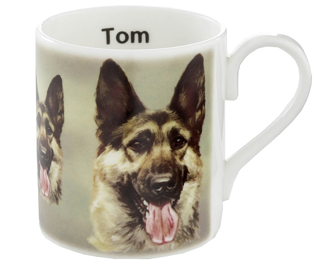 Unbranded Illustrated Dog Bone China Mug - Alsatian