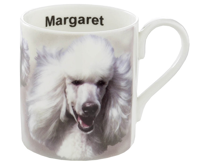 Unbranded Illustrated Dog Bone China Mug - Poodle