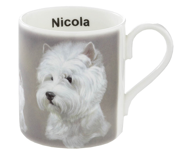 Unbranded Illustrated Dog Bone China Mug - Westie