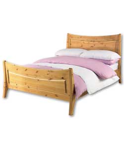 Imagine Double Pine Sleigh Bed - Miracoil