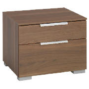 Unbranded Imola 2 Drawer Nightstand, Dark Walnut Finish