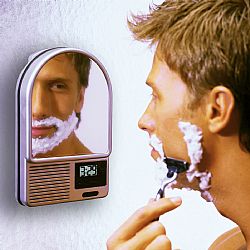 wash, listen to the news, check the time & shave - all in the shower!