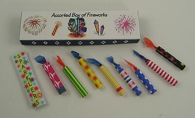 1:12 Scale Individually Handcrafted Dolls House Miniature Box of Non Working Fireworks. This