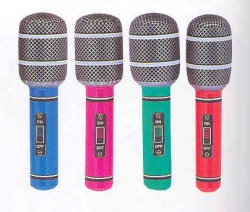 Inflatable microphone - 27cm - assorted colours