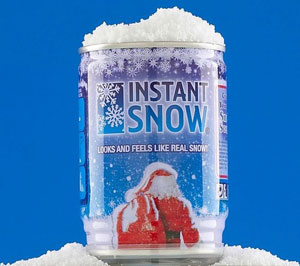 Try sprinkling Instant Snow over your christmas tree or as a finishing touch for those christmas pre