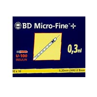 Unbranded Insulin Syringe 0.3ml U100 (BD Microfine)