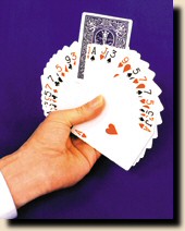 As used by David BlaineA Spectator pretends to select a card from an invisble deck and then tells