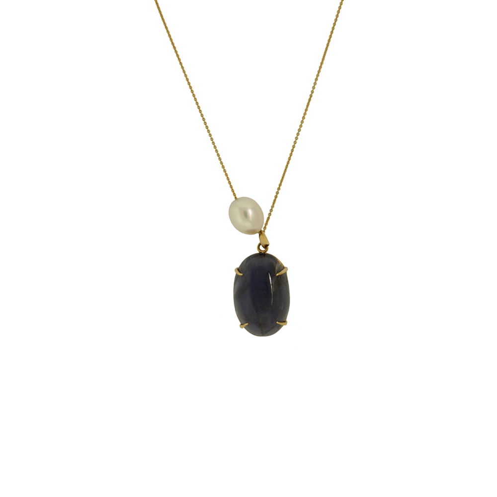 Unbranded Iolite and Pearl Pendant