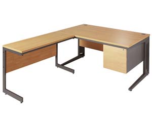 IT elegance L shape desk(one pedestal)