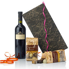Un gusto squisito! A fine bottle of Valpolicella Classico and two bags of Continental chocolates.*