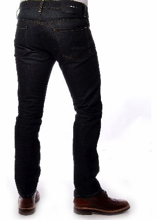 J . Lindeberg Jay Raw Jeansare a straight leg slim fit with minor creasing towards the bottom of the leg with the waist features belt loops with a zip fly and button fastening two front pockets and two back pockets the front pocket has a JL metal ba