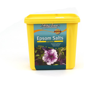 J. Arthur Bower`s Epsom Salts Leaf Tonic corrects magnesium deficiency in all soil and crops  in tur