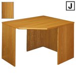 (J) Scandinavian Real Wood Veneer Corner Table-Teak