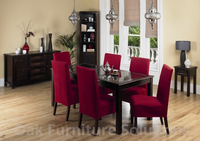 Unbranded Jafar 6 Seater Dining Table and 6 Red Dining