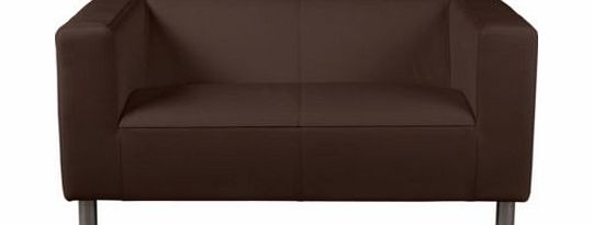 Unbranded Jasper Leather Effect Compact Sofa - Chocolate