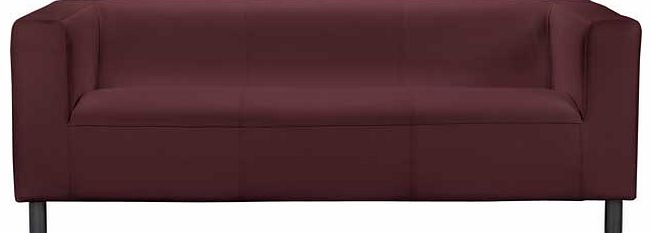 Unbranded Jasper Regular Leather Effect Sofa - Plum