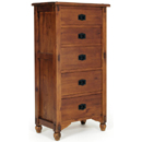 Java Collection dark wood 5 draw chest furniture