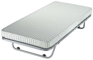 The Rollaway is part of the Folding Bed range Comfortable tufted foam mattress Castors and