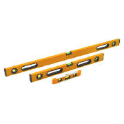 This JCB 3 piece spirit level set includes both a 60cm and a 100cm spirit level both with 3 vials. T