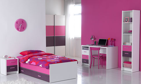 Unbranded Jesper Full Bedroom Suite White and Pink