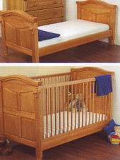 jessica cot bed this a beautifull cot bed made from antique finished pine . features a 3 position