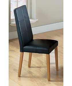 Jessica Pair of Real Leather Dining Chairs