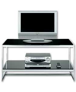 Jet Black Glass/Metal Entertainment Unit