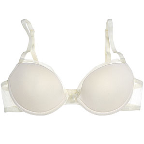 A simple and sophisticated ivory non-wired bra wit