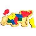 Jigsaw Puzzle Elephants Educational Wooden Toy