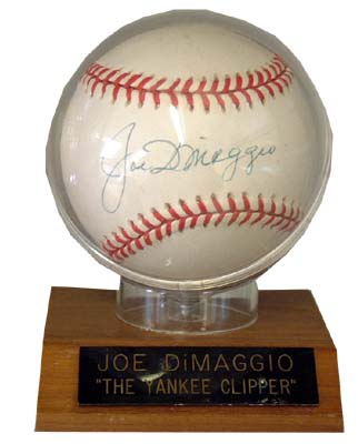 Unbranded Joe DiMaggio autographed official American League baseball