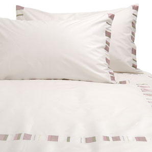 Joel Duvet Cover- Double- Oyster / Pink