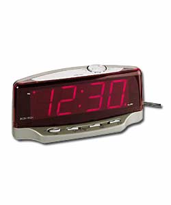 Jumbo LED Red Alarm Clock
