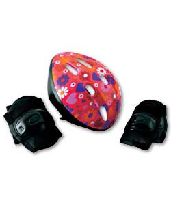 Girls Hearts and Flowers junior helmet with pad se