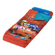 This junior ready bed is a comfy polyester sleeping bag and airbed in one and features a Cars design