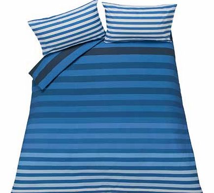 Unbranded Juno Stripe Blue Bedding Set - Double