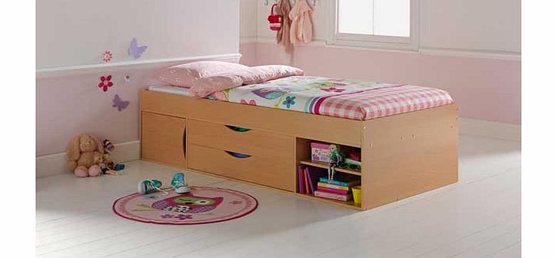 Part of the Kaden collection. This cabin bed is a fantastic choice for your little one as the storage under the bed provide an opportunity to store away all of their toys and books. The classic wood effect finish provide a classy look for this bed. w
