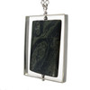 The dark, mysterious colours of Kambaba Jasper give this hand-crafted piece an intriguing glamour.