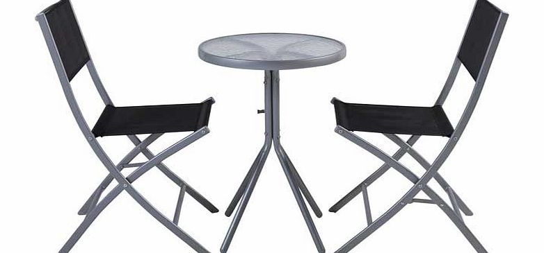 Unbranded Kara 2 Seater Garden Bistro Furniture Set - Black