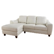 Unbranded Keaton Large Leather Chaise Sofa, White