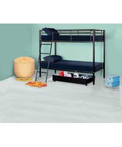 Unbranded Kenny Black Bunk Bed with Charley Mattress