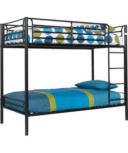Unbranded Kenny Black Shorty Bunk Bed with Charley Mattress
