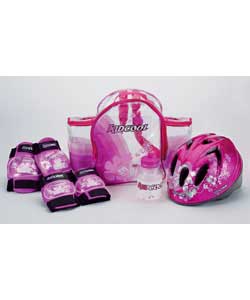 Translucent fun pack with adjustable shoulder straps and side pockets.Size (H)27, (W)14, (D)34cm.Con