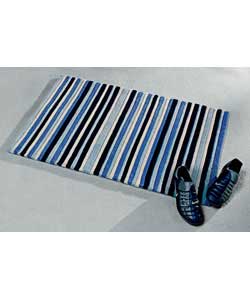 Unbranded Kids Blue Stripe Polyester Rug 90 x 60cm